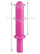 Розовый анальный реалистичный стимулятор с ромбиками - 31 см. - фото, цены