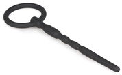 Черный уретральный плаг Silicone Penis Plug With Pull Ring - 13,5 см. - фото, цены