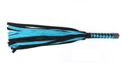 Черно-голубая замшевая плеть с ромбами на ручке - 60 см. - фото, цены
