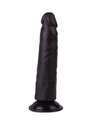 Рельефный чёрный фаллоимитатор на присоске - 16,5 см. - фото, цены