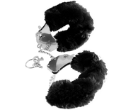 Металлические наручники Furry Love Cuffs с черным мехом - фото, цены
