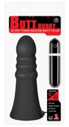 Большая чёрная анальная пробка с вибрацией Butt Buddy - 21 см. - фото, цены