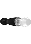 Чёрный вибратор Lowri с покрытой шишечками головкой - 15 см. - фото, цены