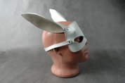 Белая кожаная маска на верхнюю часть лица Е-РАБбит - фото, цены