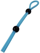 Голубое эрекционное лассо с двумя утяжками - 20 см. - фото, цены