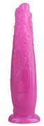 Розовая рельефная анальная втулка - 28 см. - фото, цены