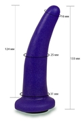 Фиолетовая гладкая изогнутая насадка-плаг - 13,3 см. - фото, цены