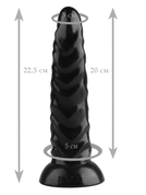 Черная рельефная анальная втулка - 22,5 см. - фото, цены