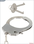Металлические наручники с красным мехом - фото, цены