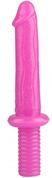 Розовый анальный стимулятор с ограничителем - 31 см. - фото, цены