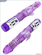 Фиолетовый виброкомпьютер «Бабочка» с ротацией и функцией Up Down - 24 см. - фото, цены
