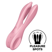 Розовый вибратор Threesome 1 с пальчиками - фото, цены