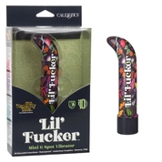 Черный мини-вибратор с цветочным принтом Lil Fucker Mini G-Spot Vibrator - 12,75 см. - фото, цены