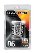 Прозрачная насадка с объёмными чёрточками Stay Hard Cock Sleeve 06 Clear - фото, цены