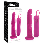 Розовый вибратор на присоске 7 Mode Ripple Dildo - 13 см. - фото, цены