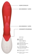 Красный вибратор-кролик Flame с функцией нагрева - 20 см. - фото, цены