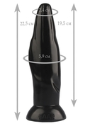 Черная фигурная анальная втулка - 22,5 см. - фото, цены