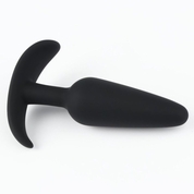 Черная силиконовая анальная пробка Soft-touch - 12,5 см. - фото, цены