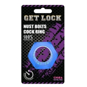 Синее эрекционное кольцо-шестигранник Nust Bolts Cock Ring - фото, цены