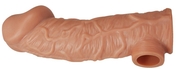 Телесная насадка на фаллос с отверстием для мошонки Cock Sleeve 001 Size L - 17,6 см. - фото, цены