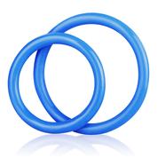 Набор из двух голубых силиконовых колец разного диаметра Silicone Cock Ring Set - фото, цены