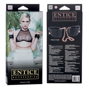 Черные мягкие наручники Entice French Cuffs с цепью - фото, цены