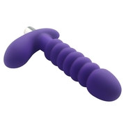 Фиолетовый анальный рельефный вибростимулятор - 17 см. - фото, цены