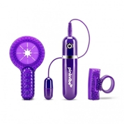 Набор из 2 фиолетовых эрекционных колец с вибрацией - фото, цены