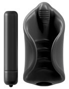 Чёрный мастурбатор Vibrating Silicone Stimulator с вибрацией - фото, цены
