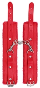 Красные наручники Plush Leather Hand Cuffs - фото, цены