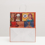 Подарочный крафтовый пакет Pop Art» - 32х19,5х37 см. - фото, цены