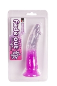 Фиолетовый фаллоимитатор без мошонки с прозрачным стволом и присоской - 15 см. - фото, цены