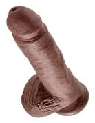 Коричневый фаллоимитатор 8 Cock with Balls - 21,3 см. - фото, цены