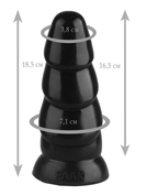 Черная рельефная анальная втулка - 18,5 см. - фото, цены