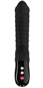 Черный вибратор с рёбрышками Tiger Black Line - 22,3 см. - фото, цены