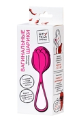 Розовый рельефный вагинальный шарик со шнурком - фото, цены