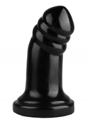 Черная реалистичная анальная втулка с широким основанием - 18,5 см. - фото, цены
