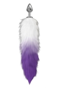 Серебристая анальная пробка с фиолетовым хвостом Starlit - фото, цены