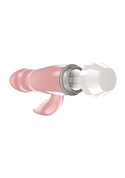 Розовый вибратор Loraine со стимулятором клитора - 16,2 см. - фото, цены