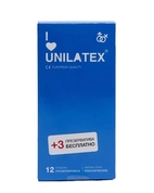 Классические презервативы Unilatex Natural Plain - 12 шт. + 3 шт. в подарок - фото, цены