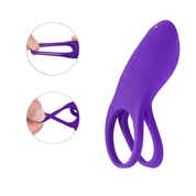 Фиолетовое эрекционное виброкольцо на пенис с пультом - фото, цены