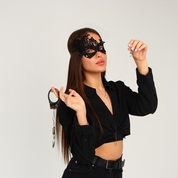 Эротический набор «Сладкое повиновение»: наручники и маска - фото, цены