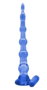 Синяя анальная цепочка с пулькой Eroticon Pyramid Gels - 21,5 см. - фото, цены