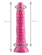Розовый рельефный фантазийный фаллоимитатор - 26,5 см. - фото, цены