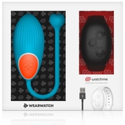 Голубое виброяйцо с черным пультом-часами Wearwatch Egg Wireless Watchme - фото, цены