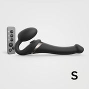 Черный безремневой страпон Multi Orgasm Size S с клиторальной стимуляцией - фото, цены