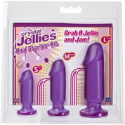 Набор из трех фиолетовых анальных фаллоимитаторов Crystal Jellies Anal Starter Kit - фото, цены