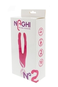Розовый сплит-вибратор Naghi No.2 - 18,5 см. - фото, цены
