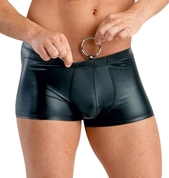 Мужские трусы-шорты из wet-look материала с эрекционным кольцом - фото, цены