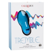 Голубой мини-вибратор Tremble Kiss - 12 см. - фото, цены